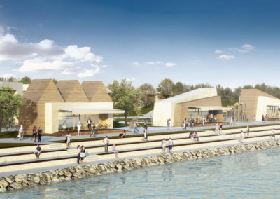 Urban design in Trenchyn – a city on the river. Slovakia. Competitive project